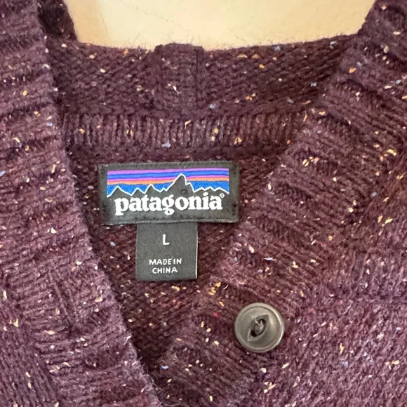 Patagonia Plum Sparkle Knit Hooded Pullover - Picture 2 of 5